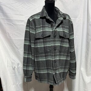 Express Plaid Wool Sherpa Lined Shirt Jacket